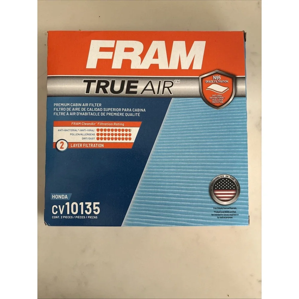 Fram CV10135 Cabin Air Filter Honda Contains 2 Pieces. New in Box